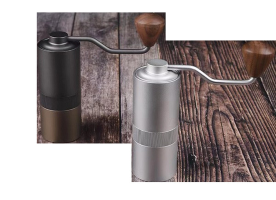Draagbaar het Kamperen van douanelogo hand held coffee grinder Stevig Houten Handvat