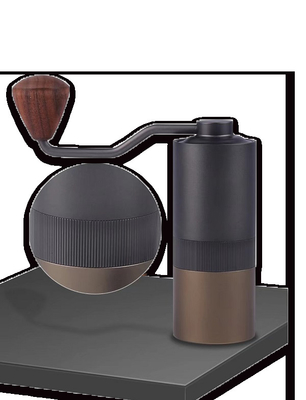 Draagbaar het Kamperen van douanelogo hand held coffee grinder Stevig Houten Handvat